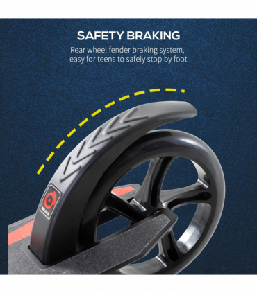 Teens Adult Kick Scooter Foldable Adjust Aluminum For Age 14 Black HOMCOM