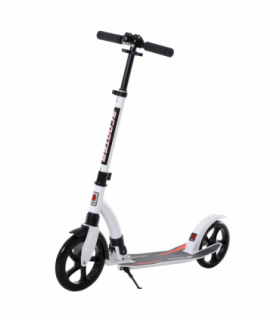 Teens Adult Kick Scooter Foldable Adjust Aluminum For Age 14 White HOMCOM