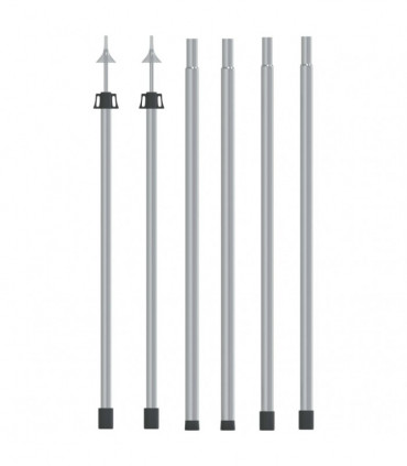 Telescopic Tarp Poles with Length of 102-260 cm 2 pcs Aluminum