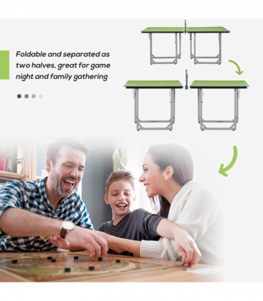 Tennis Table Ping Pong Foldable with Net Game Steel 182cm Indoor, Green HOMCOM