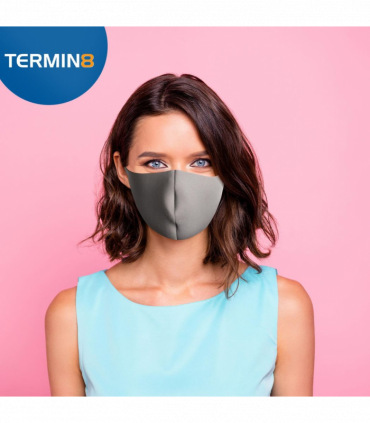 Termin8 Lightweight Breathable Reusable Face Mask for Adults, Machine Washable - Grey