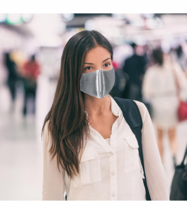 Termin8 Satin Silk, Lightweight Breathable Festival Face Mask, Grey