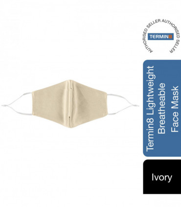Termin8 Satin Silk, Lightweight Breathable, Washable & Festival Face Mask, Ivory
