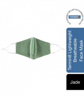 Termin8 Satin Silk, Lightweight Breathable, Washable & Festival Face Mask, Jade
