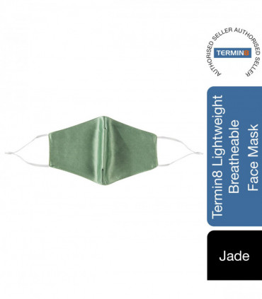 Termin8 Satin Silk, Lightweight Breathable, Washable & Festival Face Mask, Jade