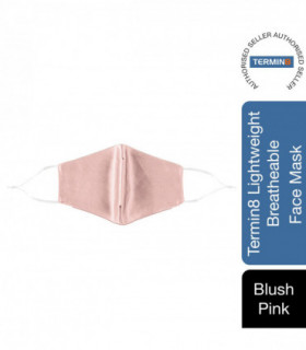 Termin8 Satin Silk, Lightweight Breathable, Washable Face Mask, Blush Pink