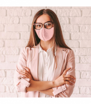 Termin8 Satin Silk, Lightweight Breathable, Washable Face Mask, Blush Pink