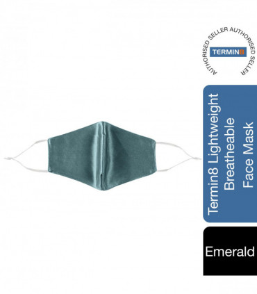 Termin8 Satin Silk, Lightweight Breathable, Washable&Festival Face Mask, emerald