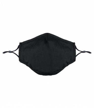 Termin8 Triple Layer Reusable Cotton Face Mask with Activated Charcoal Filter Pocket and Nose Pin, Machine Washable - Black