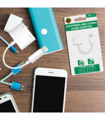 The FX Factory Lightning & 3.5mm Audio Adapter, White