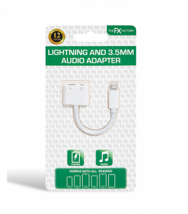 The FX Factory Lightning & 3.5mm Audio Adapter, White