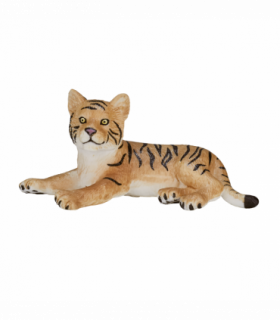 Tiger Cub Laying Down Toy  Realistic Big Cat Model