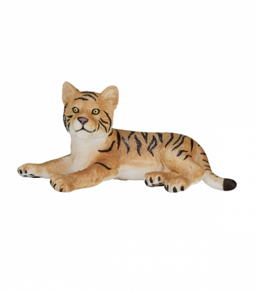 Tiger Cub Laying Down Toy  Realistic Big Cat Model