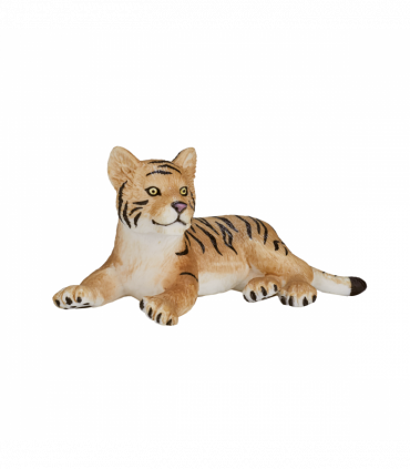 Tiger Cub Laying Down Toy  Realistic Big Cat Model