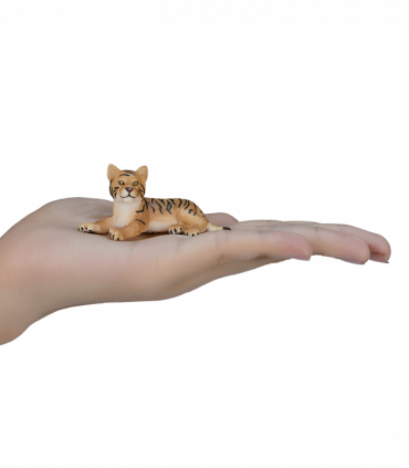 Tiger Cub Laying Down Toy  Realistic Big Cat Model