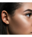 Tilted Heart Gold Stud Earrings