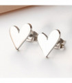 Tilted Heart Stud Earrings