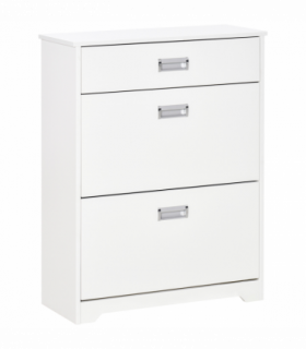 Tipping Shoe Cabinet Hall Organizer  Flip Drawers for Entry 16 Pairs