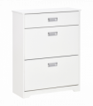 Tipping Shoe Cabinet Hall Organizer  Flip Drawers for Entry 16 Pairs
