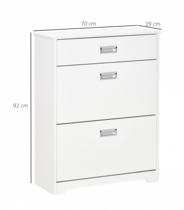 Tipping Shoe Cabinet Hall Organizer  Flip Drawers for Entry 16 Pairs