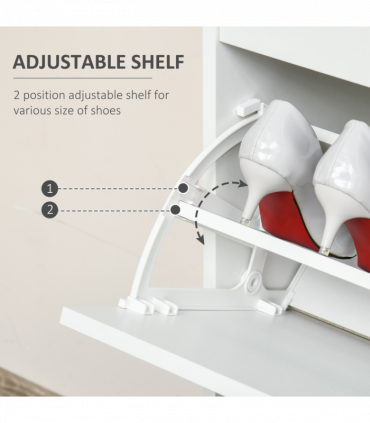 Tipping Shoe Cabinet Hall Organizer  Flip Drawers for Entry 16 Pairs