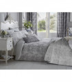 Toile 200 Thread Count Cotton Rich Duvet Cover Set Super King Bed Grey