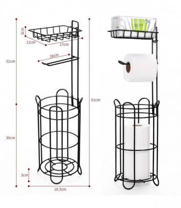 VINSANI TOILET ROLL HOLDER BLACK 0009995