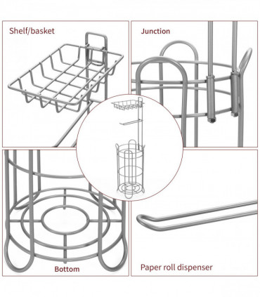 VINSANI TOILET ROLL HOLDER GREY 0009996