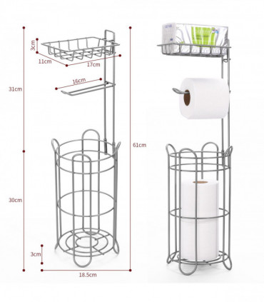 VINSANI TOILET ROLL HOLDER GREY 0009996