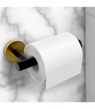 VINSANI 1pk TOILET ROLL DISPENSER BLACK & GOLDEN 1010078