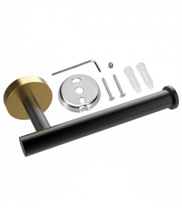 VINSANI 1pk TOILET ROLL DISPENSER BLACK & GOLDEN 1010078