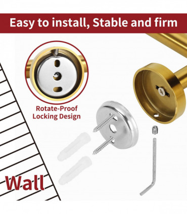 VINSANI 2pk TOILET ROLL DISPENSER BRUSH GOLDEN 1010077