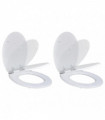 Toilet Seats with Soft Close Lids 2 pcs MDF White