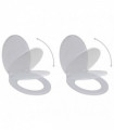 vidaXL Toilet Seats with Soft Close Lids 2 pcs Plastic White