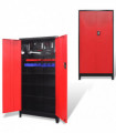 Tool Cabinet with 2 Doors Steel 90x40x180 cm Black and Red