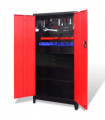 Tool Cabinet with Tool Chest Steel 90x40x180 cm Red and Black
