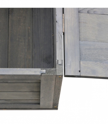 Tortoise House with Mesh Roof, Small Pet Reptile Wooden House, Grey