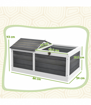 Tortoise House with Openable Top, Tray, for Indoor and Outdoor use - Grey