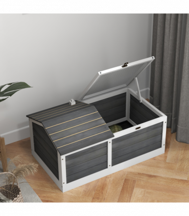 Tortoise House with Openable Top, Tray, for Indoor and Outdoor use - Grey