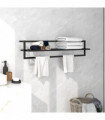 Towel Rack Black 95x25x22 cm Iron