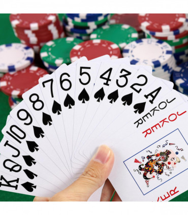 Vinsani Traditional Check Poker Casino Plastic Coated Playing Cards 2 Decks