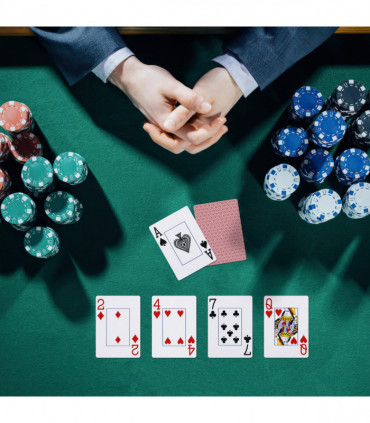 Vinsani Traditional Check Poker Casino Plastic Coated Playing Cards 6 Decks