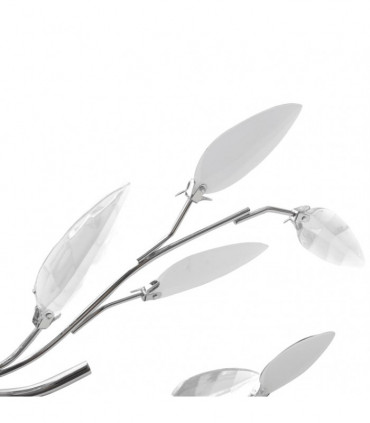 Transparent&White Ceiling Lamp Acrylic Crystal Leaf Arms 5 E14 Bulbs