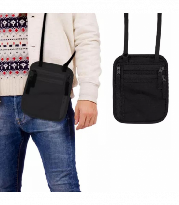 Travel Body Wallet with RFID Protection Passport Holder, Black