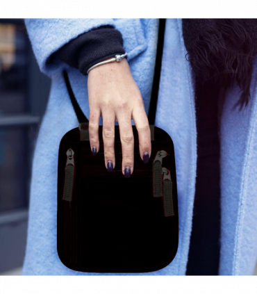 Travel Body Wallet with RFID Protection Passport Holder, Black