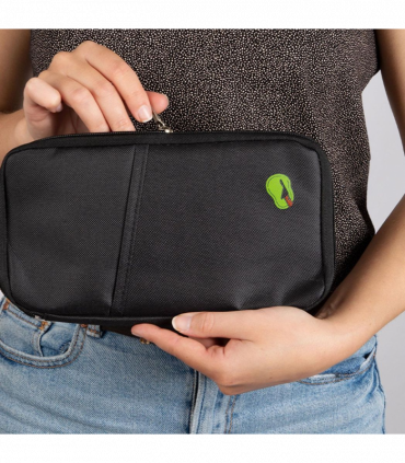 Travel Document and Passport Holders With a Zip-Up Design, Black