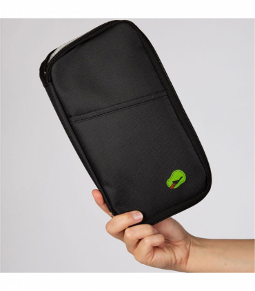 Travel Document and Passport Holders With a Zip-Up Design, Black