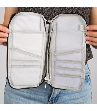 Travel Document and Passport Holders With a Zip-Up Design, Black