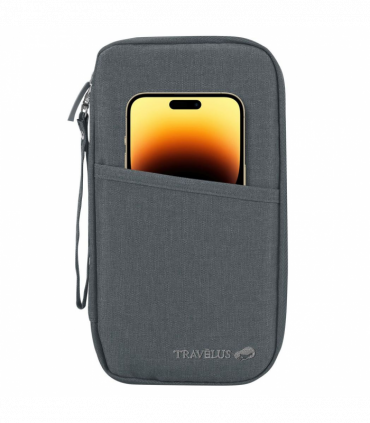 Vinsani Family Travel Holiday Wallet Passport Holder & Document Organiser Case Men Women for Tickets, ID Card, Credit Cards, Currency Holder-Grey