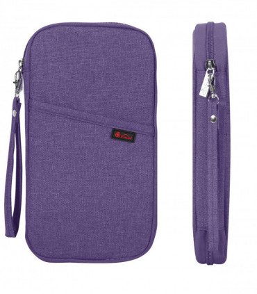 Vinsani Family Travel Holiday Wallet Passport Holder & Document Organiser Case Men Women for Tickets, ID Card, Credit Cards, Currency Holder – Purple